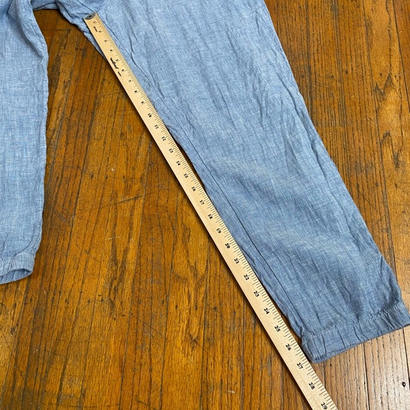 Athleta Retreat Chambray Blue Linen Joggers (fits like L/12) - Picture 12 of 12